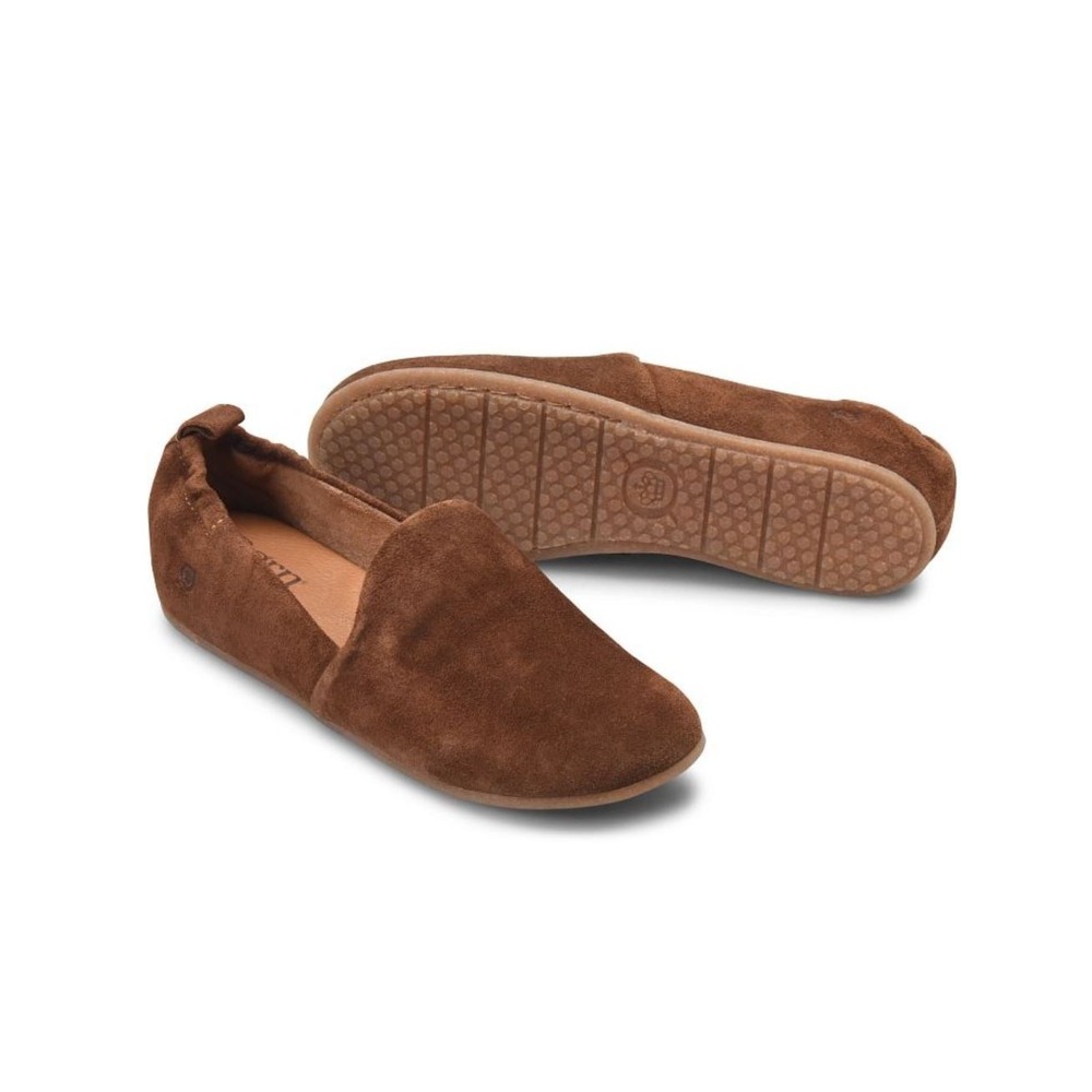 BORN Margarite Suede Moccasin Loafers Slip On Flats Glazed Ginger Womens Sz 7.5